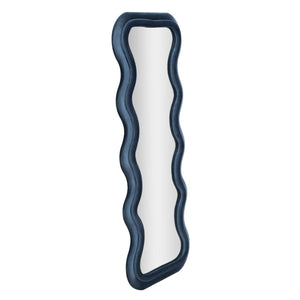 Specchio con Cornice Onde 2, Blu, MDF, 60x6x160 cm, Seven Design
