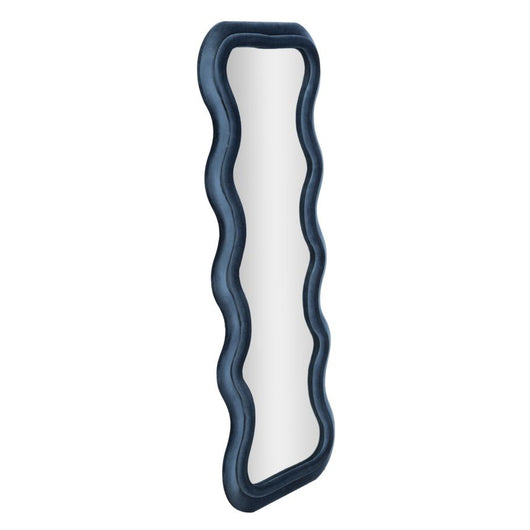 Specchio con Cornice Onde 2, Blu, MDF, 60x6x160 cm, Seven Design