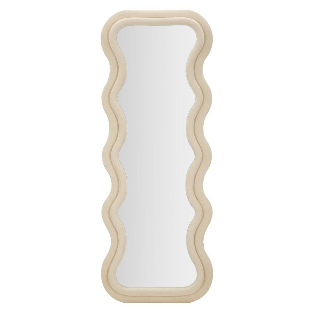 Specchio con Cornice Onde 3, Beige, MDF, 60x6x160 cm, Seven Design