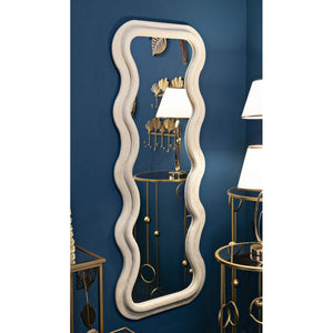 Specchio con Cornice Onde 3, Beige, MDF, 60x6x160 cm, Seven Design