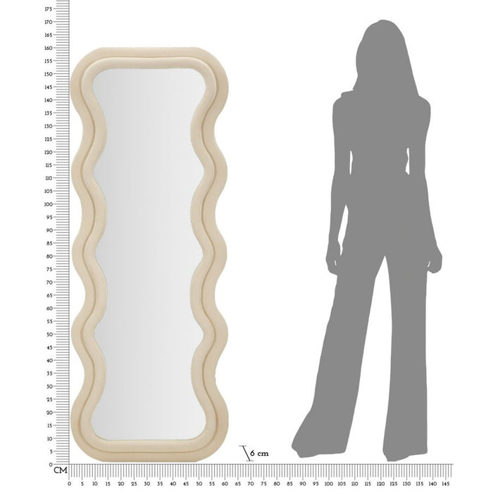 Specchio con Cornice Onde 3, Beige, MDF, 60x6x160 cm, Seven Design
