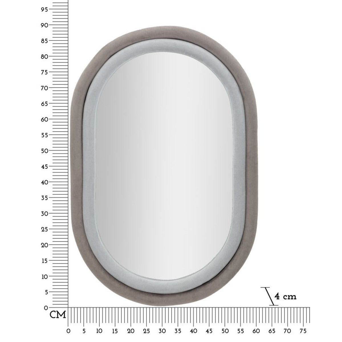 Specchio con Cornice MF468, Grigio, MDF, 60x4x90 cm, Seven Design