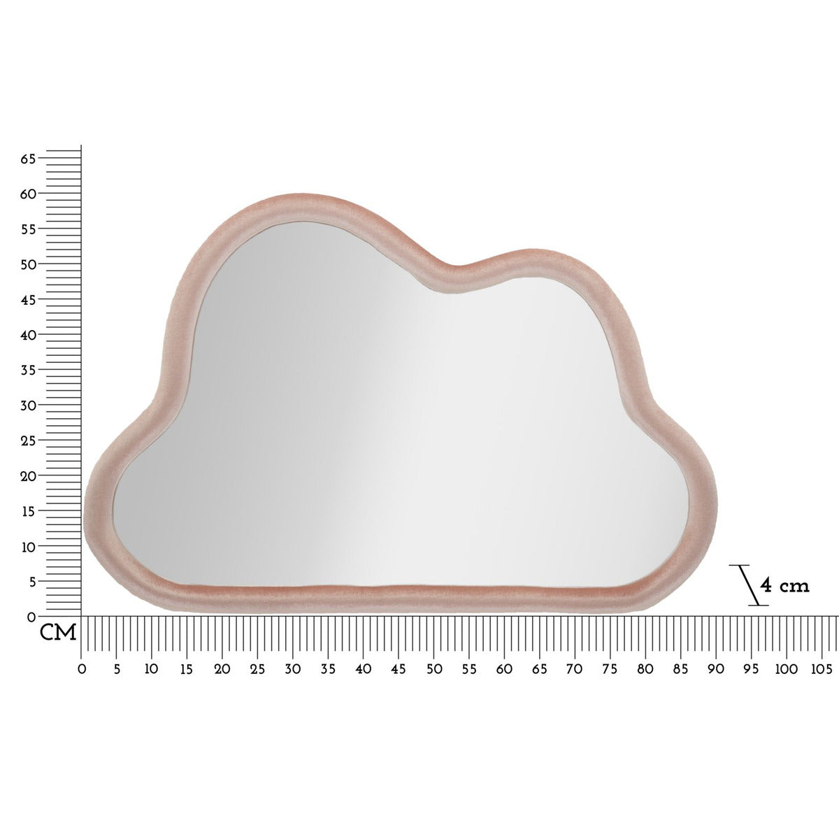 Specchio con Cornice Cloud, Rosa, MDF, 90x4x60 cm, Seven Design
