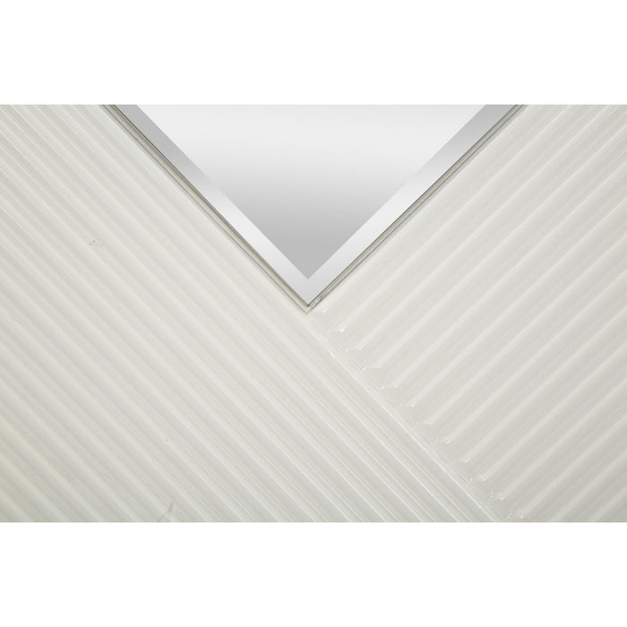 Specchio con Cornice MF486, Bianco, Metallo, 80x4x80 cm, Seven Design