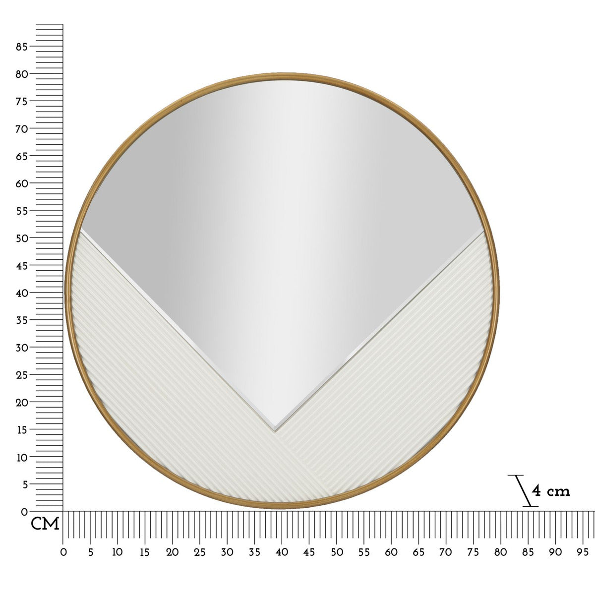 Specchio con Cornice MF486, Bianco, Metallo, 80x4x80 cm, Seven Design