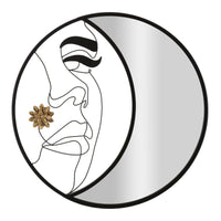 Specchio con Cornice Luna 4, Nero, Metallo, 80x3,8x80 cm, Seven Design