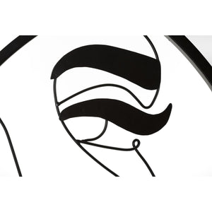 Specchio con Cornice Luna 4, Nero, Metallo, 80x3,8x80 cm, Seven Design