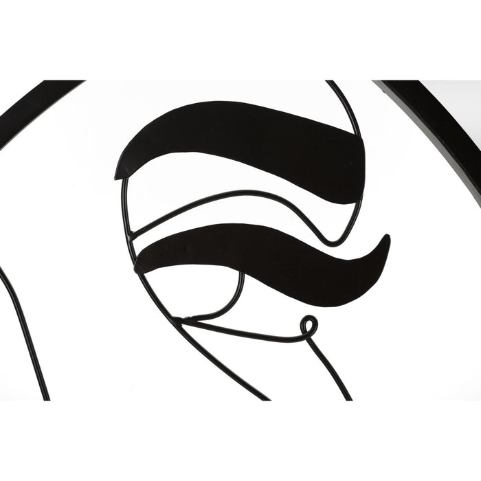 Specchio con Cornice Luna 4, Nero, Metallo, 80x3,8x80 cm, Seven Design