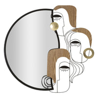 Specchio con Cornice MF493, Marrone, Metallo, 83x80x80 cm, Seven Design