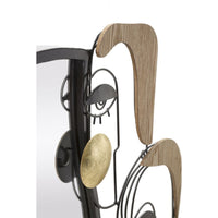 Specchio con Cornice MF493, Marrone, Metallo, 83x80x80 cm, Seven Design