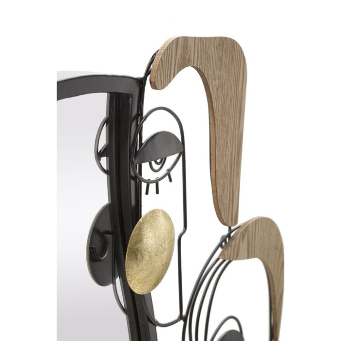 Specchio con Cornice MF493, Marrone, Metallo, 83x80x80 cm, Seven Design