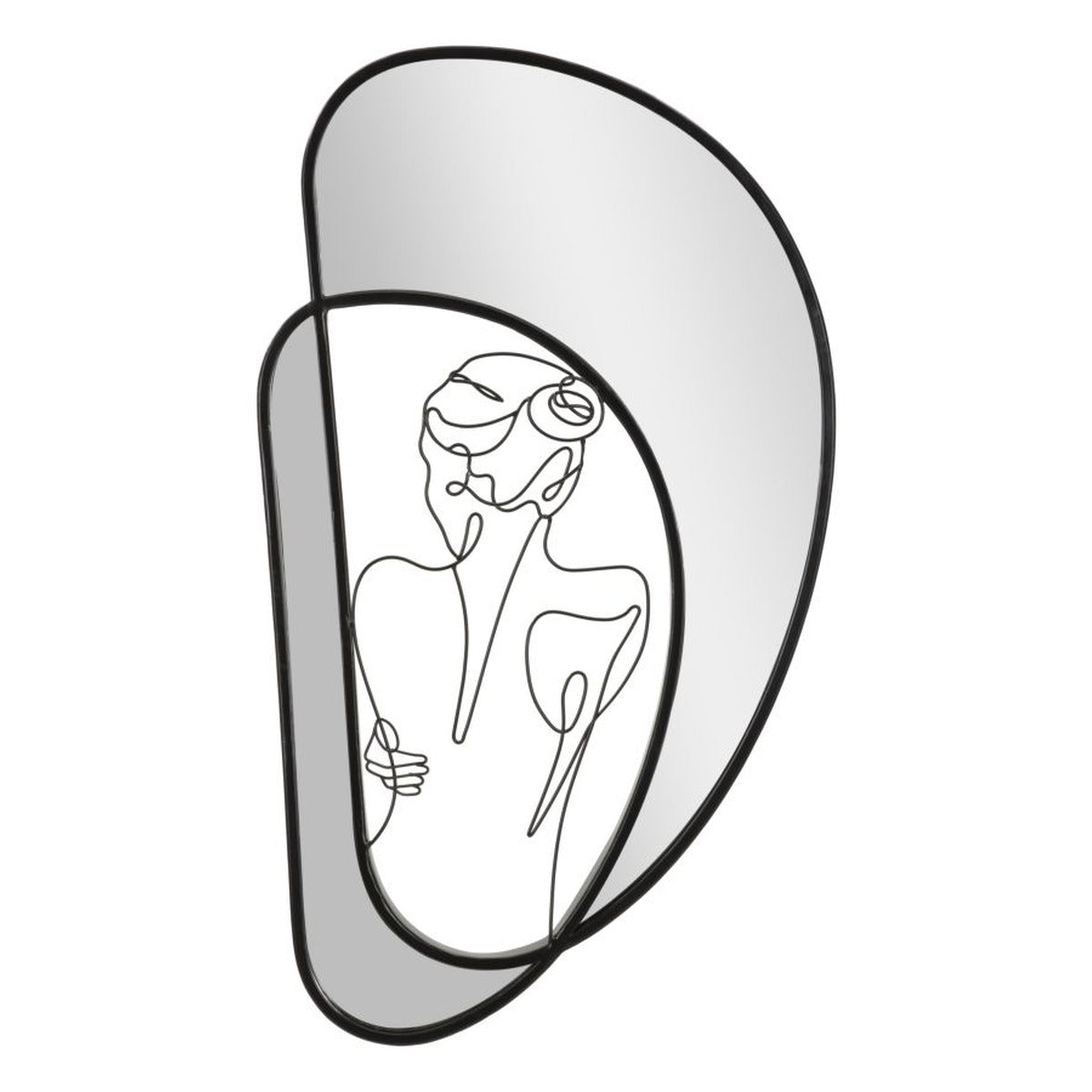 Specchio con Cornice MF510, Nero, Metallo, 40,6x3,2x70,5 cm, Seven Design