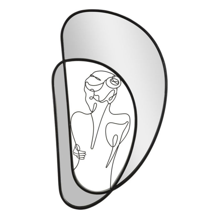 Specchio con Cornice MF510, Nero, Metallo, 40,6x3,2x70,5 cm, Seven Design