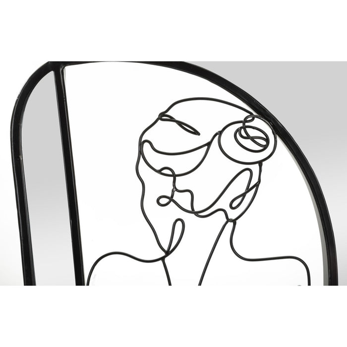 Specchio con Cornice MF510, Nero, Metallo, 40,6x3,2x70,5 cm, Seven Design