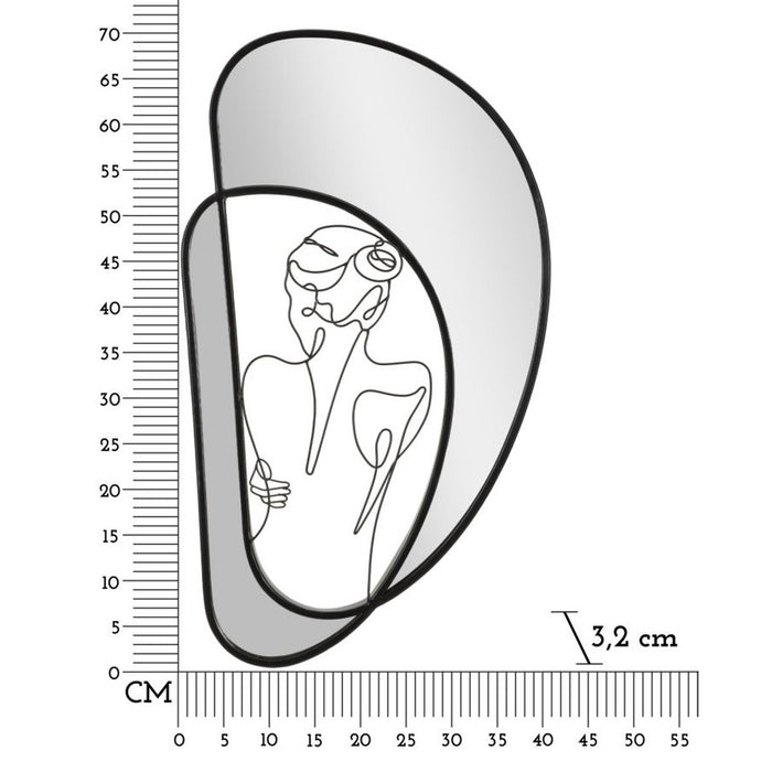 Specchio con Cornice MF510, Nero, Metallo, 40,6x3,2x70,5 cm, Seven Design