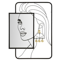 Specchio con Cornice MF508, Nero, Metallo, 64,8x3,8x85 cm, Seven Design