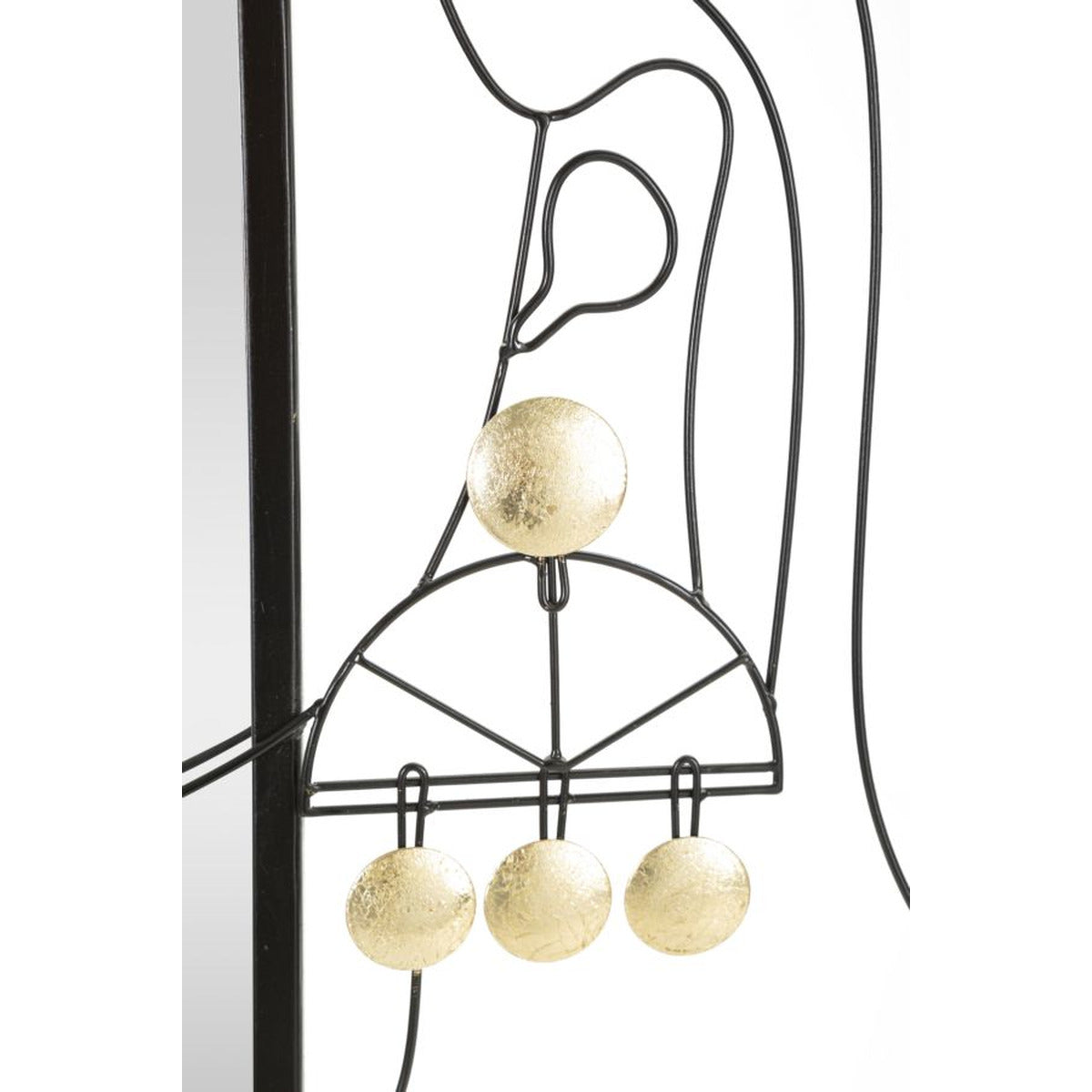 Specchio con Cornice MF508, Nero, Metallo, 64,8x3,8x85 cm, Seven Design