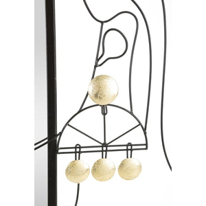 Specchio con Cornice MF508, Nero, Metallo, 64,8x3,8x85 cm, Seven Design