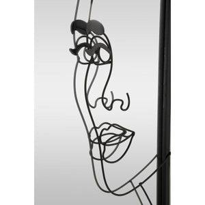 Specchio con Cornice MF508, Nero, Metallo, 64,8x3,8x85 cm, Seven Design