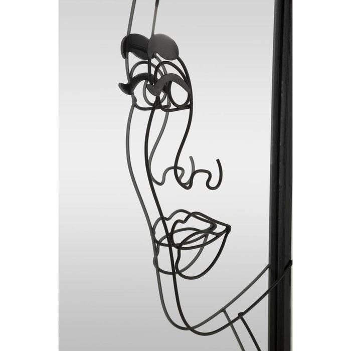 Specchio con Cornice MF508, Nero, Metallo, 64,8x3,8x85 cm, Seven Design