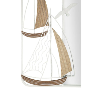 Specchio con Cornice MF498, Bianco, Metallo, 60x4,4x60 cm, Seven Design