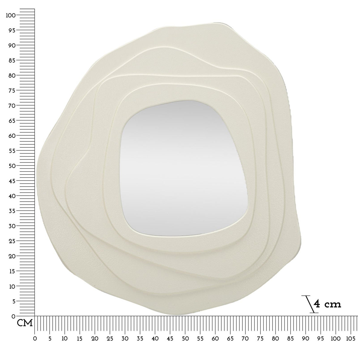 Specchio con Cornice MF475, Bianco, MDF, 90x4x97 cm, Seven Design