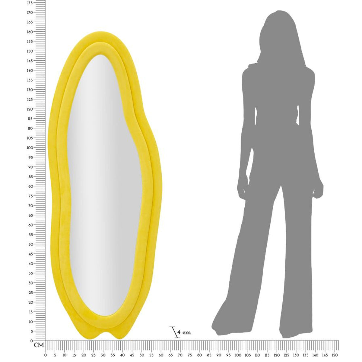 Specchio con Cornice MF467, Giallo, MDF, 40x4x160 cm, Seven Design