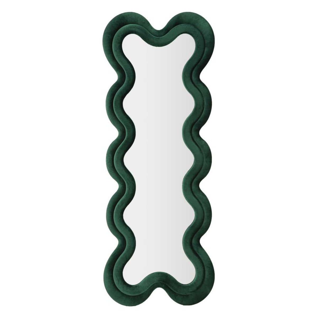 Specchio con Cornice Onde 4, Verde, MDF, 58x4x160 cm, Seven Design