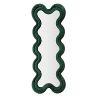 Specchio con Cornice Onde 4, Verde, MDF, 58x4x160 cm, Seven Design