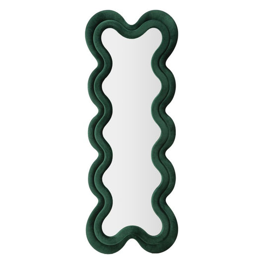 Specchio con Cornice Onde 4, Verde, MDF, 58x4x160 cm, Seven Design