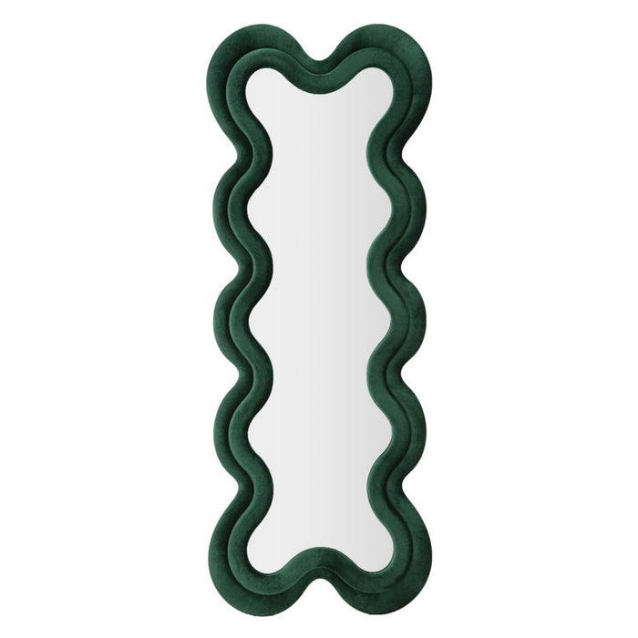 Specchio con Cornice Onde 4, Verde, MDF, 58x4x160 cm, Seven Design