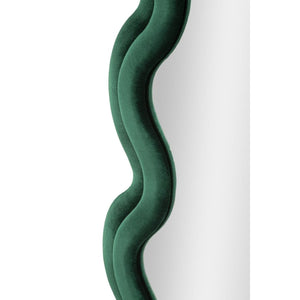Specchio con Cornice Onde 4, Verde, MDF, 58x4x160 cm, Seven Design