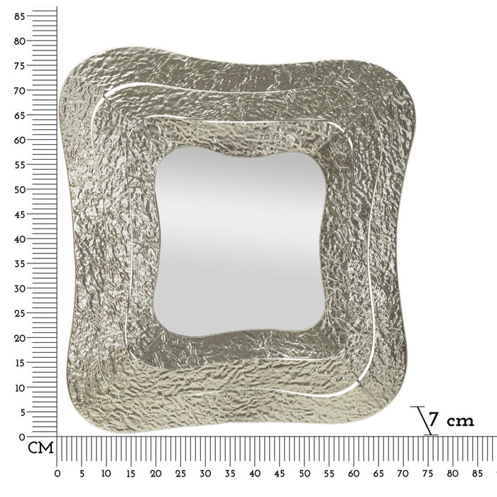 Specchio con Cornice MF507, Argento, Metallo, 74x7x79 cm, Seven Design