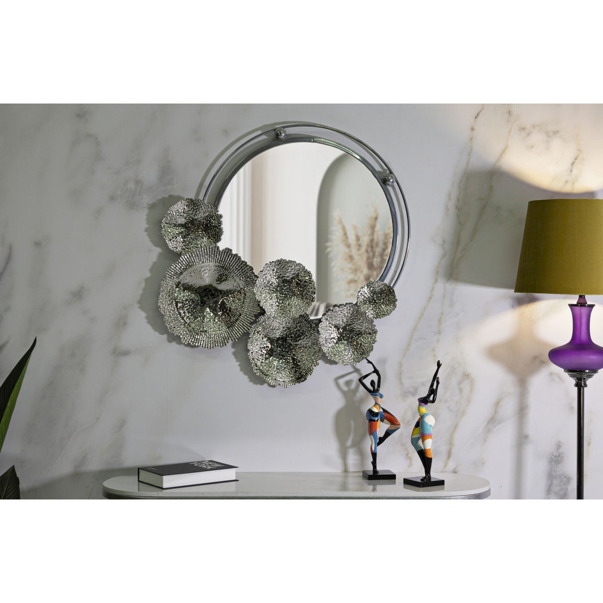 Specchio con Cornice MF506, Argento, Metallo, 85x7x80,6 cm, Seven Design