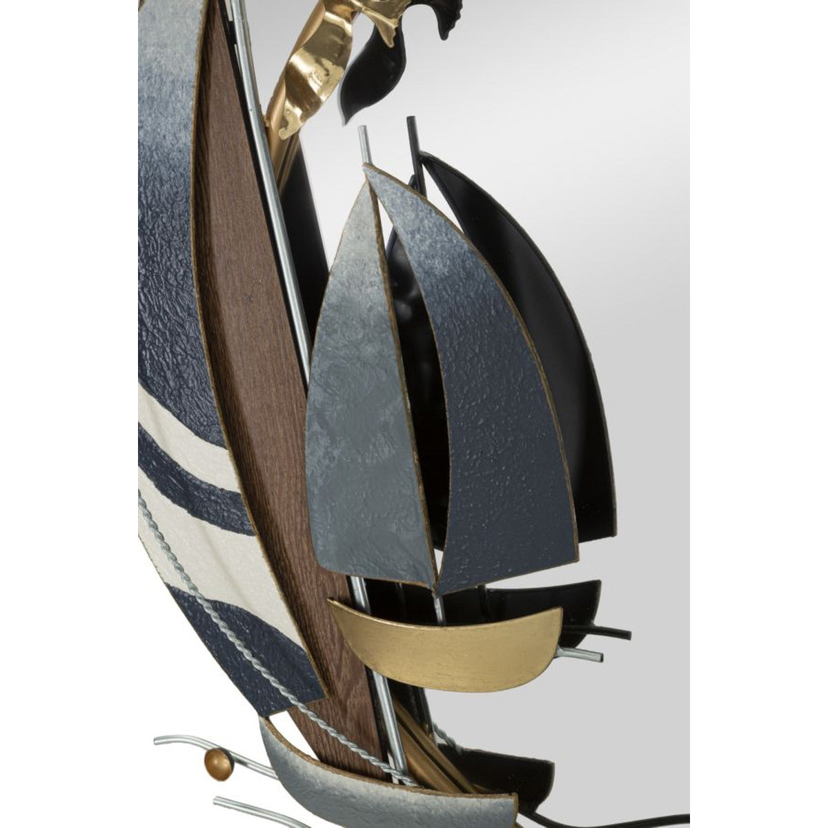 Specchio con Cornice Barca 3, Oro, Metallo, 71x8x64 cm, Seven Design