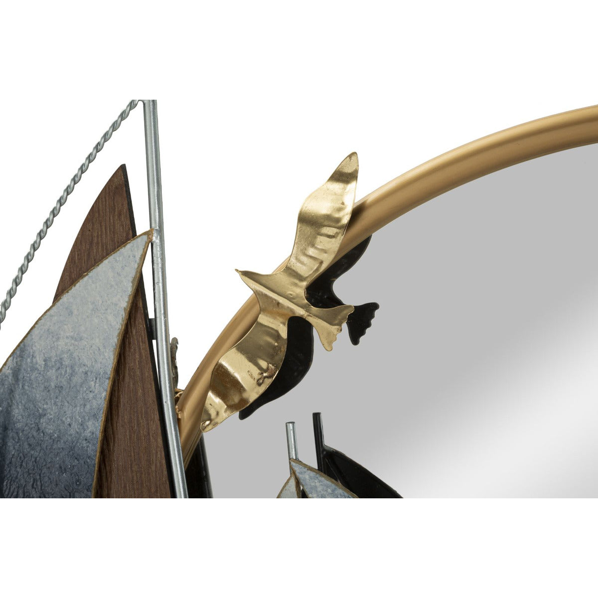 Specchio con Cornice Barca 3, Oro, Metallo, 71x8x64 cm, Seven Design