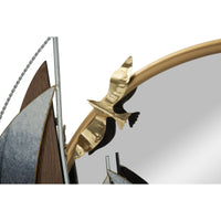 Specchio con Cornice Barca 3, Oro, Metallo, 71x8x64 cm, Seven Design