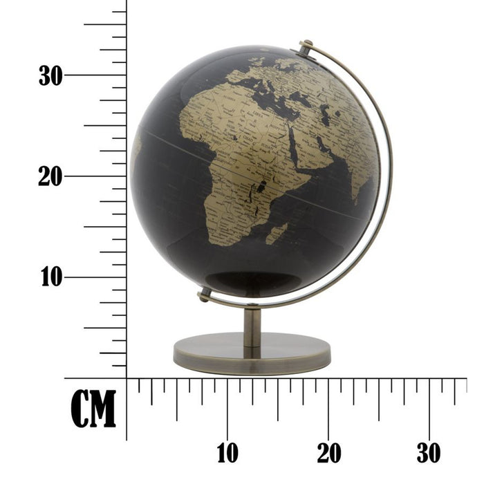Mappamondo da Tavolo MF223, Oro, Metallo, 25x25x34 cm, Seven Design