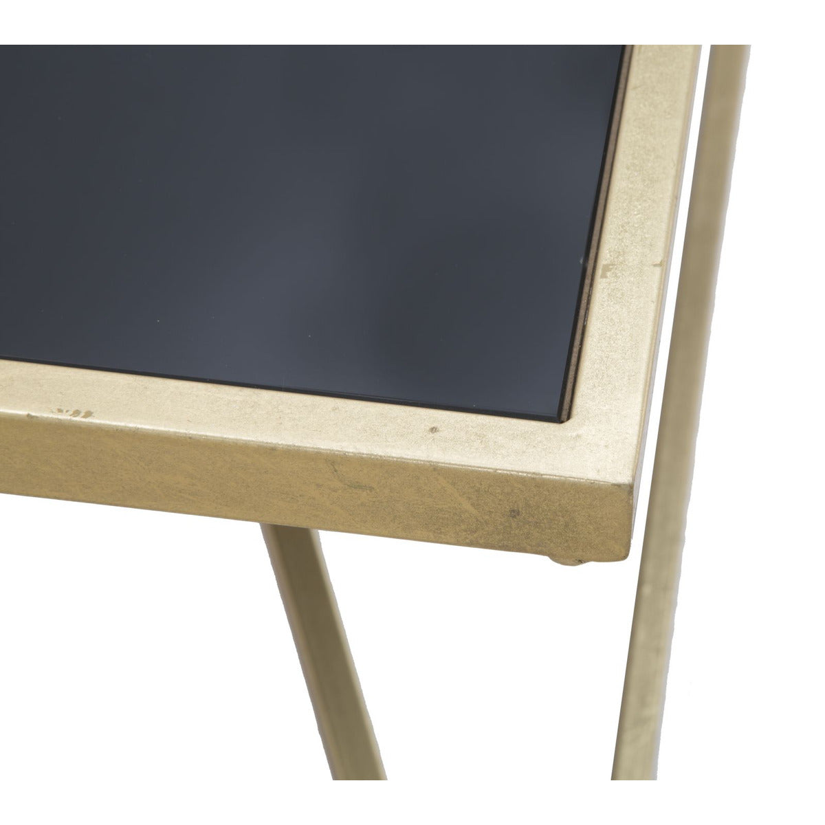 Tavolino Triangoli, Nero, Metallo, 110x60x45 cm, Seven Design