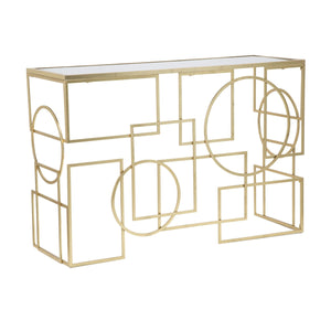 Tavolo Consolle MF625, Oro, Metallo, 120x41x81 cm, Seven Design