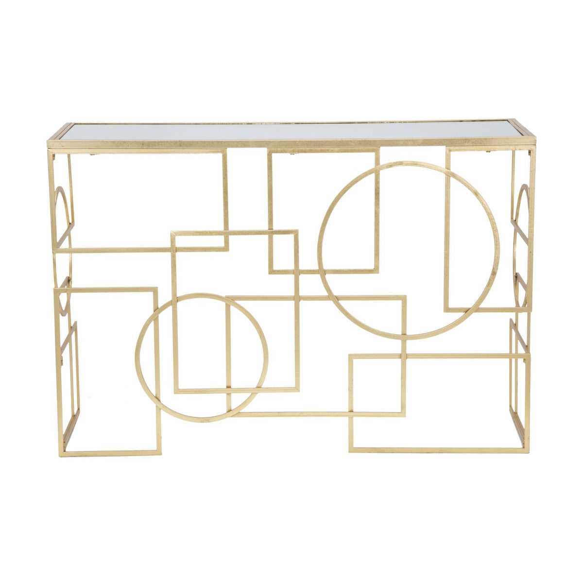 Tavolo Consolle MF625, Oro, Metallo, 120x41x81 cm, Seven Design