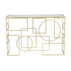 Tavolo Consolle MF625, Oro, Metallo, 120x41x81 cm, Seven Design