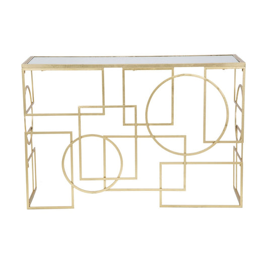 Tavolo Consolle MF625, Oro, Metallo, 120x41x81 cm, Seven Design