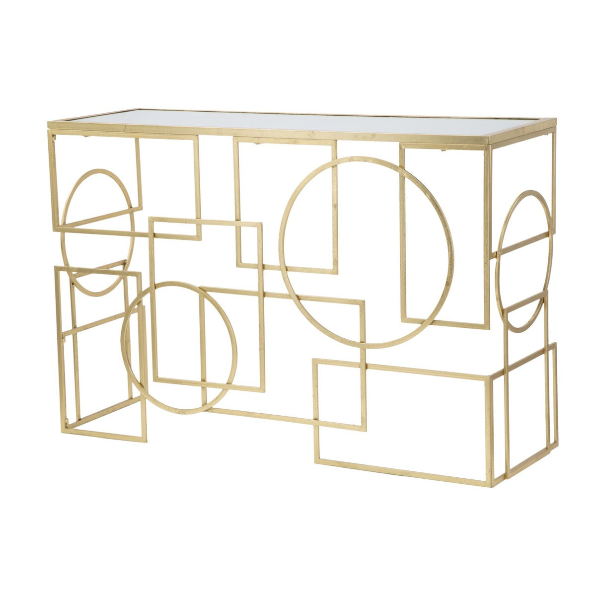 Tavolo Consolle MF625, Oro, Metallo, 120x41x81 cm, Seven Design