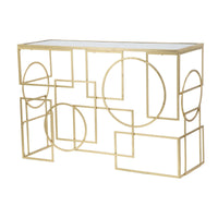 Tavolo Consolle MF625, Oro, Metallo, 120x41x81 cm, Seven Design