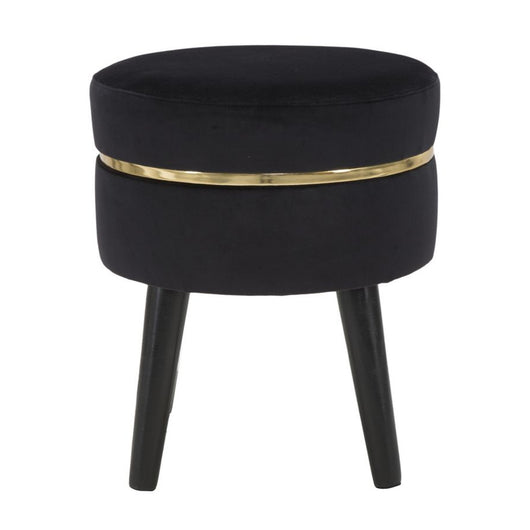 Sgabello Basso MF460, Nero, Legno, 35x35x40,5 cm, Seven Design