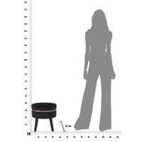 Sgabello Basso MF460, Nero, Legno, 35x35x40,5 cm, Seven Design