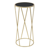 Tavolino MF601, Oro, Metallo, 35x35x75 cm, Seven Design