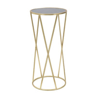 Tavolino MF601, Oro, Metallo, 35x35x75 cm, Seven Design