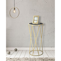 Tavolino MF601, Oro, Metallo, 35x35x75 cm, Seven Design